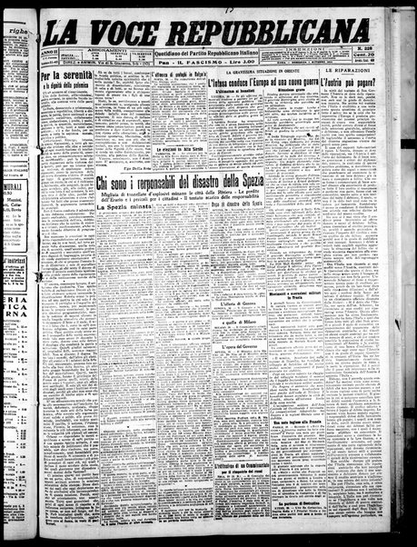 La voce repubblicana : quotidiano del Partito repubblicano italiano