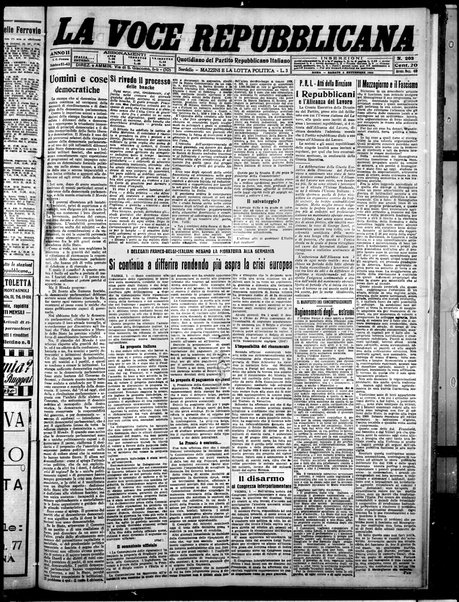 La voce repubblicana : quotidiano del Partito repubblicano italiano