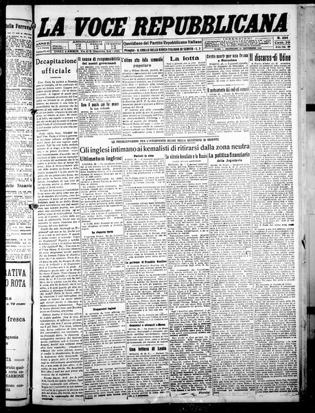 La voce repubblicana : quotidiano del Partito repubblicano italiano