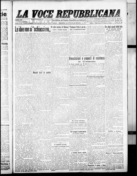 La voce repubblicana : quotidiano del Partito repubblicano italiano