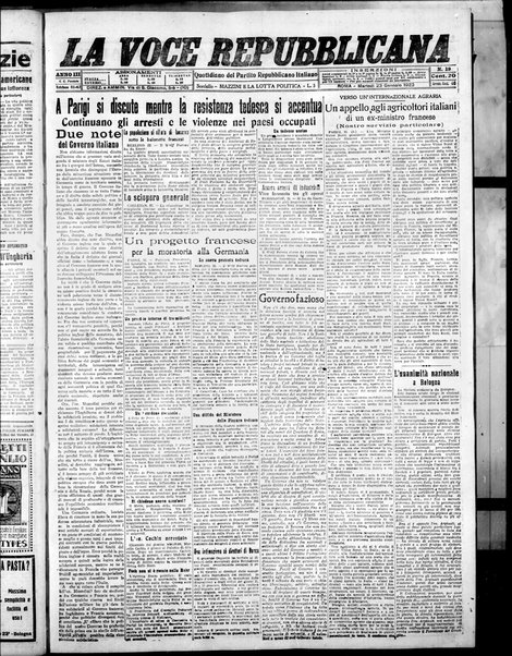 La voce repubblicana : quotidiano del Partito repubblicano italiano