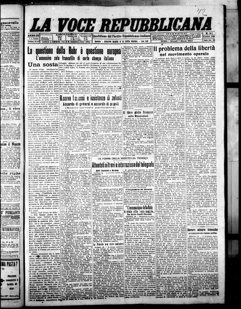 La voce repubblicana : quotidiano del Partito repubblicano italiano