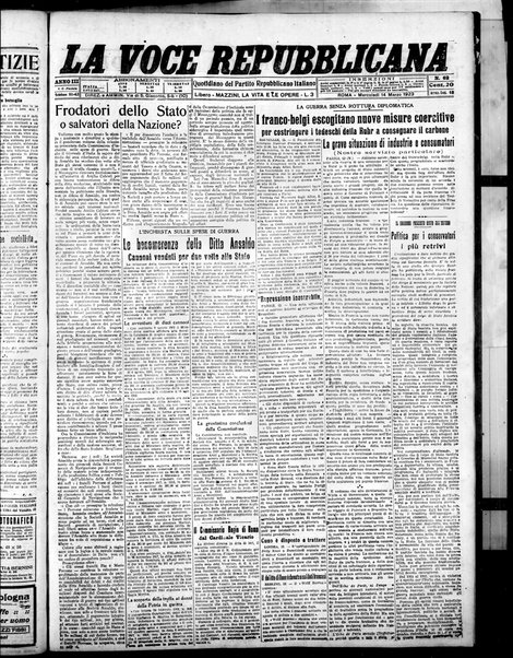 La voce repubblicana : quotidiano del Partito repubblicano italiano