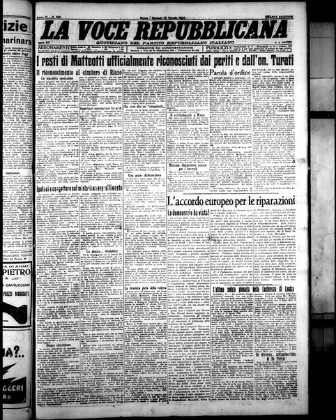 La voce repubblicana : quotidiano del Partito repubblicano italiano