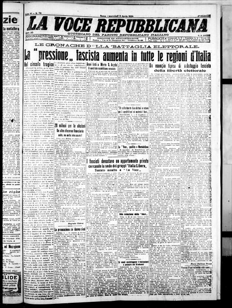 La voce repubblicana : quotidiano del Partito repubblicano italiano