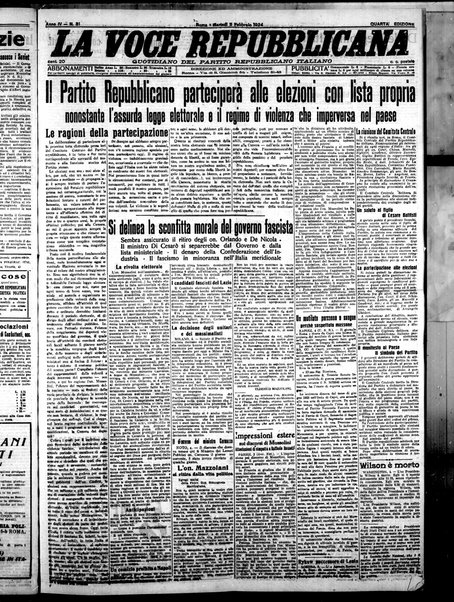 La voce repubblicana : quotidiano del Partito repubblicano italiano