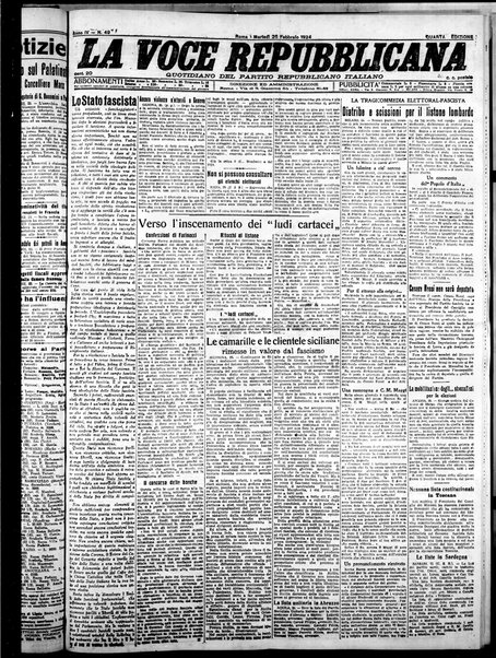 La voce repubblicana : quotidiano del Partito repubblicano italiano