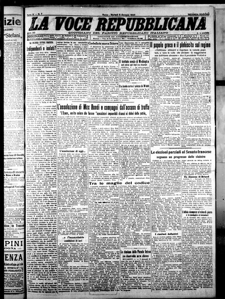 La voce repubblicana : quotidiano del Partito repubblicano italiano