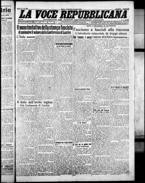 La voce repubblicana : quotidiano del Partito repubblicano italiano