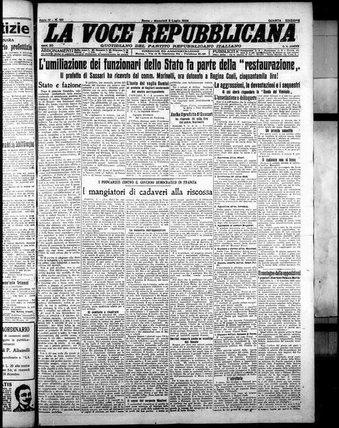 La voce repubblicana : quotidiano del Partito repubblicano italiano