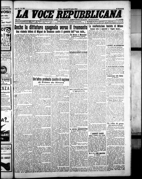 La voce repubblicana : quotidiano del Partito repubblicano italiano