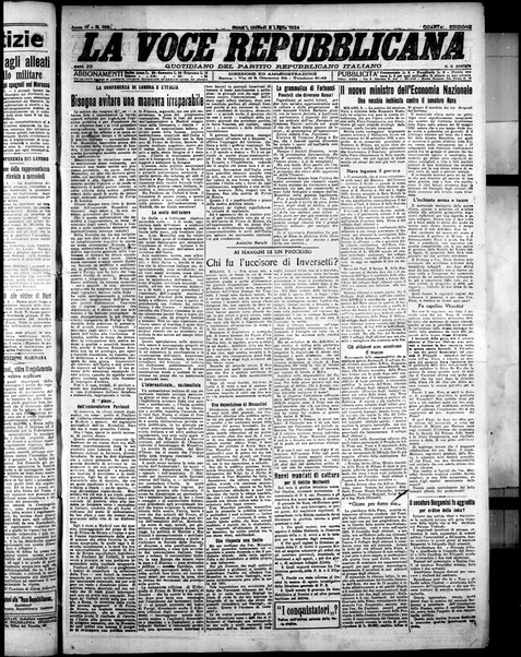 La voce repubblicana : quotidiano del Partito repubblicano italiano