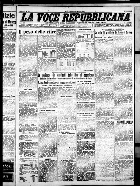 La voce repubblicana : quotidiano del Partito repubblicano italiano