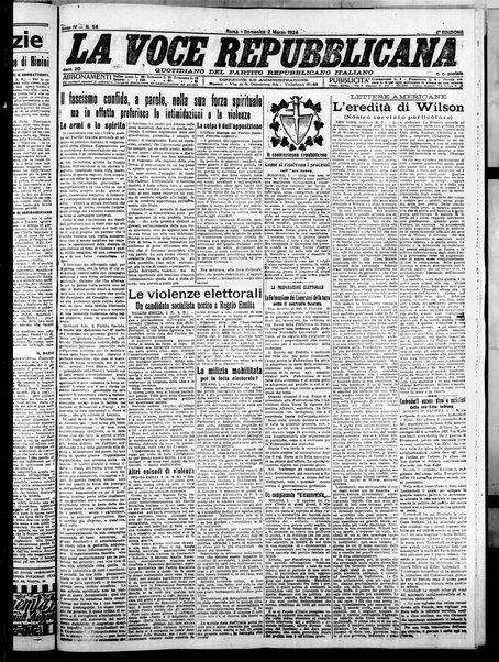 La voce repubblicana : quotidiano del Partito repubblicano italiano