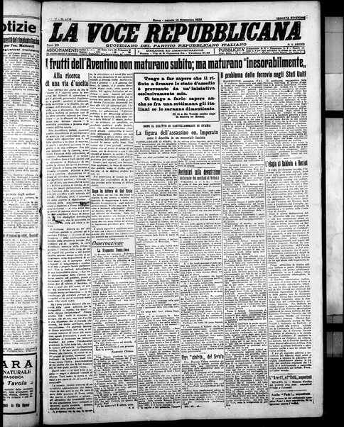 La voce repubblicana : quotidiano del Partito repubblicano italiano