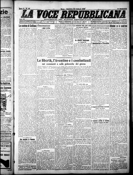 La voce repubblicana : quotidiano del Partito repubblicano italiano