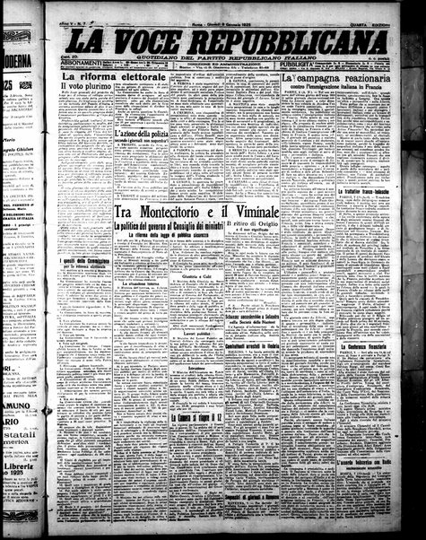 La voce repubblicana : quotidiano del Partito repubblicano italiano