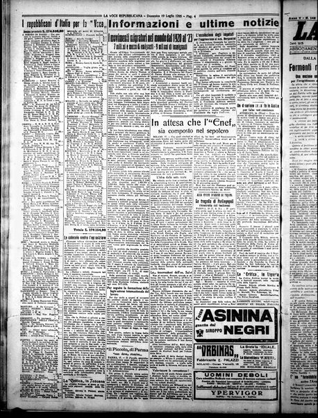 La voce repubblicana : quotidiano del Partito repubblicano italiano