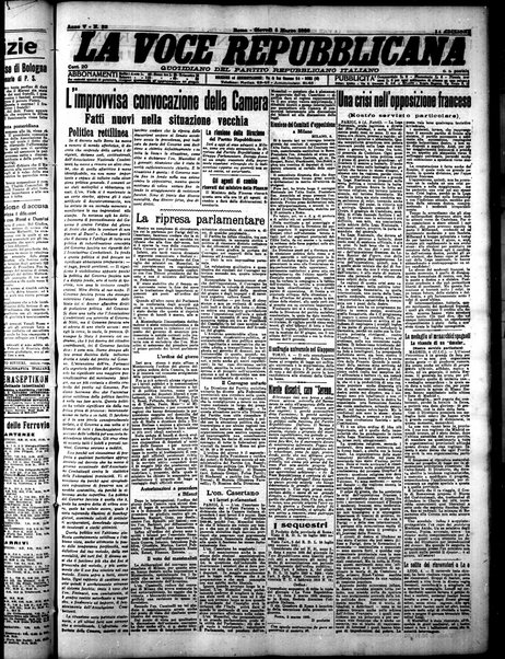 La voce repubblicana : quotidiano del Partito repubblicano italiano