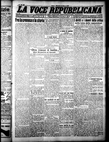 La voce repubblicana : quotidiano del Partito repubblicano italiano