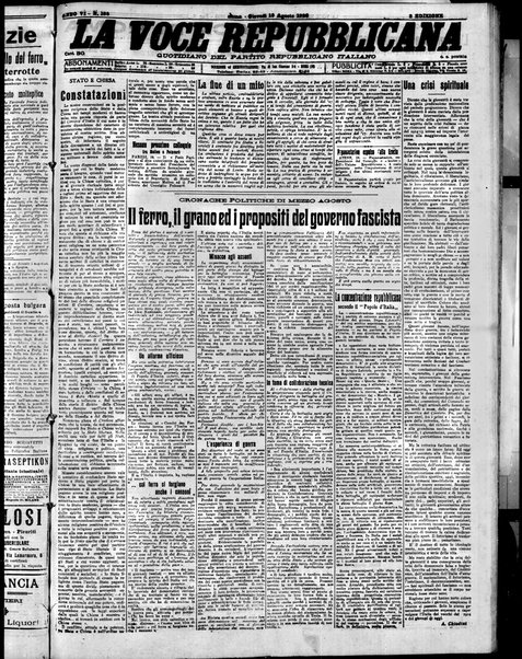 La voce repubblicana : quotidiano del Partito repubblicano italiano