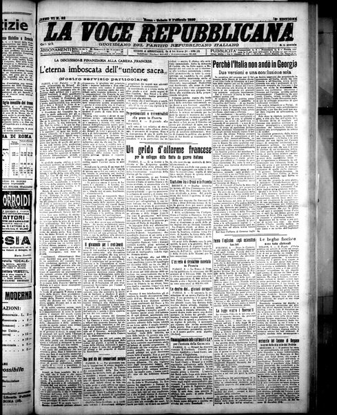 La voce repubblicana : quotidiano del Partito repubblicano italiano