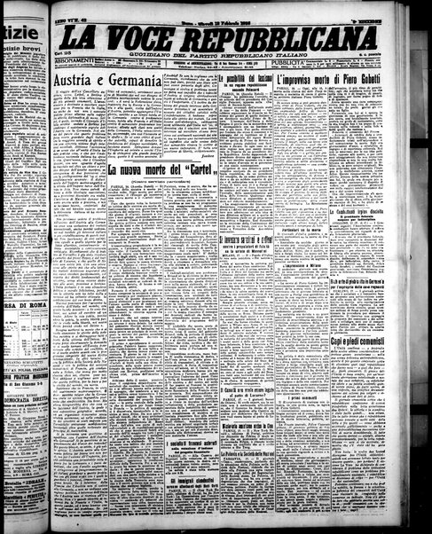 La voce repubblicana : quotidiano del Partito repubblicano italiano