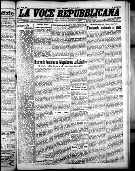 La voce repubblicana : quotidiano del Partito repubblicano italiano