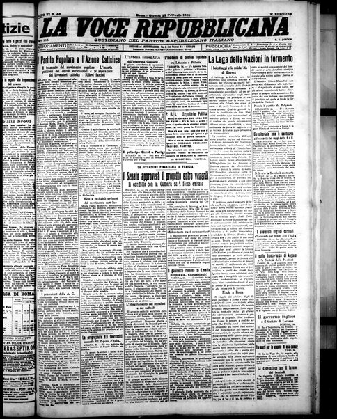 La voce repubblicana : quotidiano del Partito repubblicano italiano