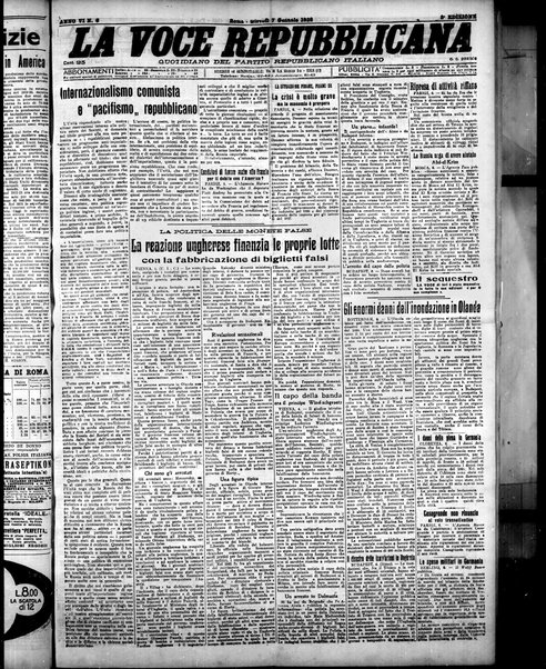 La voce repubblicana : quotidiano del Partito repubblicano italiano