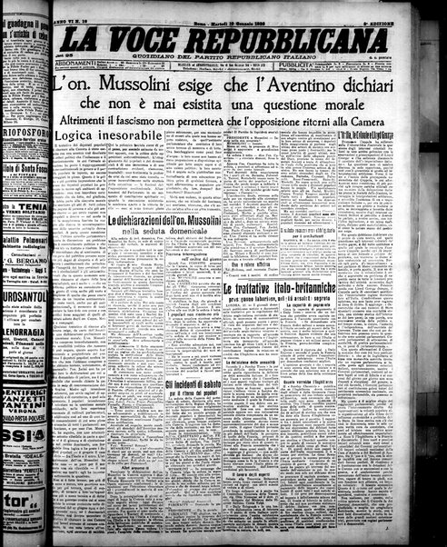 La voce repubblicana : quotidiano del Partito repubblicano italiano