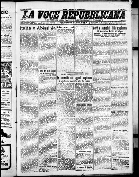 La voce repubblicana : quotidiano del Partito repubblicano italiano