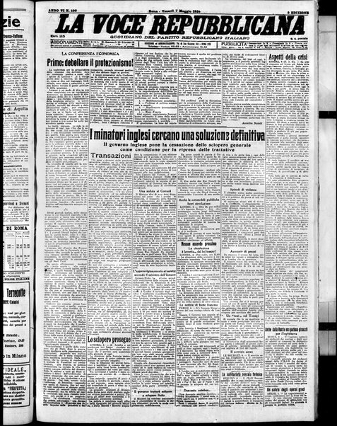 La voce repubblicana : quotidiano del Partito repubblicano italiano