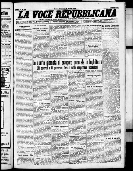 La voce repubblicana : quotidiano del Partito repubblicano italiano