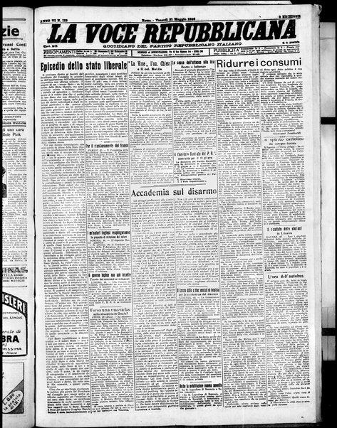 La voce repubblicana : quotidiano del Partito repubblicano italiano