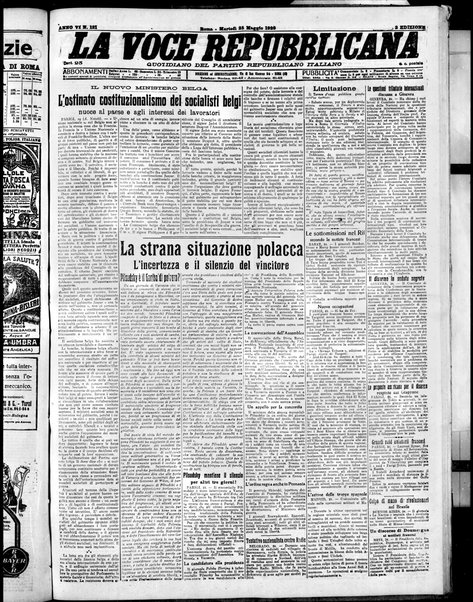 La voce repubblicana : quotidiano del Partito repubblicano italiano