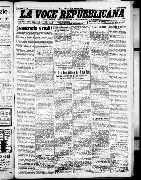 La voce repubblicana : quotidiano del Partito repubblicano italiano