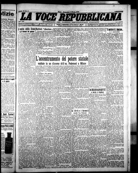 La voce repubblicana : quotidiano del Partito repubblicano italiano