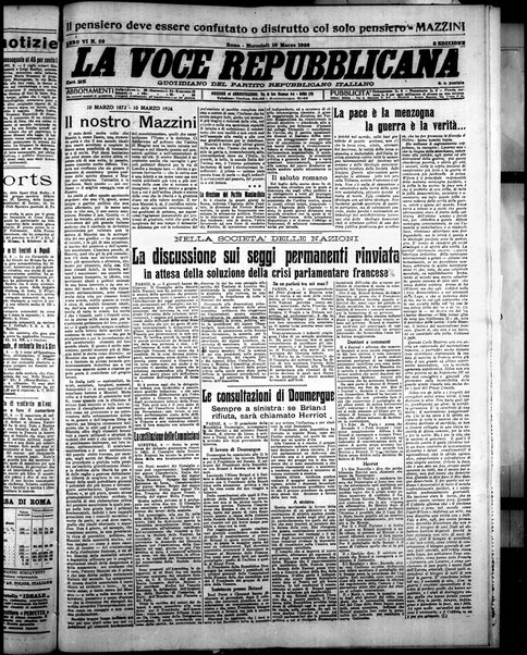 La voce repubblicana : quotidiano del Partito repubblicano italiano