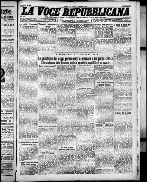 La voce repubblicana : quotidiano del Partito repubblicano italiano