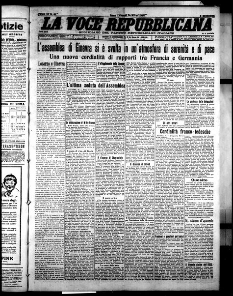 La voce repubblicana : quotidiano del Partito repubblicano italiano