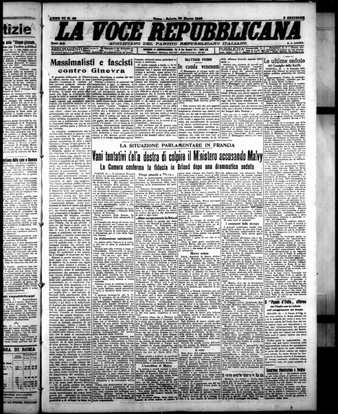 La voce repubblicana : quotidiano del Partito repubblicano italiano