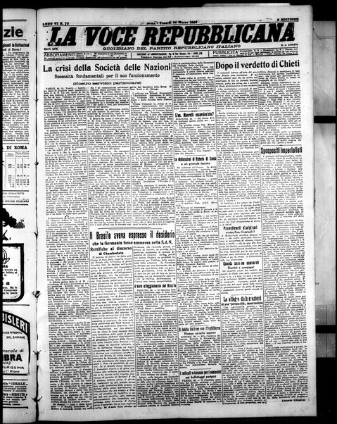 La voce repubblicana : quotidiano del Partito repubblicano italiano