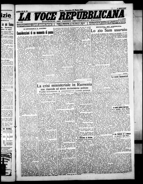 La voce repubblicana : quotidiano del Partito repubblicano italiano