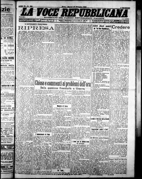 La voce repubblicana : quotidiano del Partito repubblicano italiano