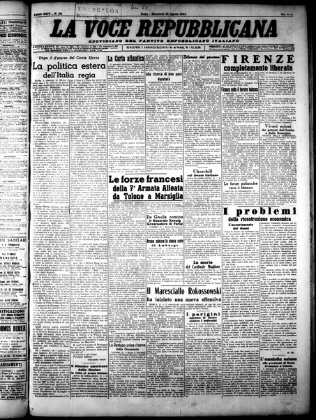 La voce repubblicana : quotidiano del Partito repubblicano italiano