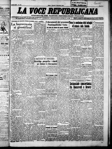 La voce repubblicana : quotidiano del Partito repubblicano italiano