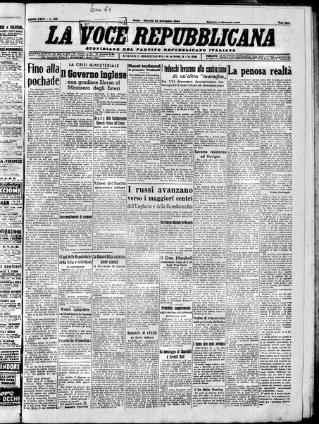 La voce repubblicana : quotidiano del Partito repubblicano italiano