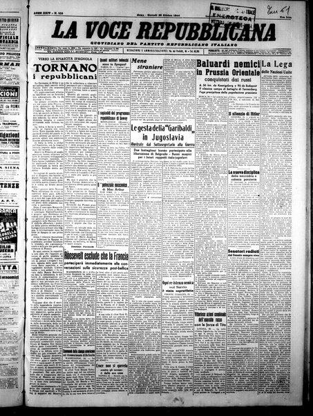La voce repubblicana : quotidiano del Partito repubblicano italiano