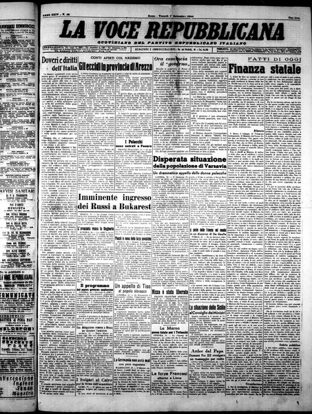 La voce repubblicana : quotidiano del Partito repubblicano italiano